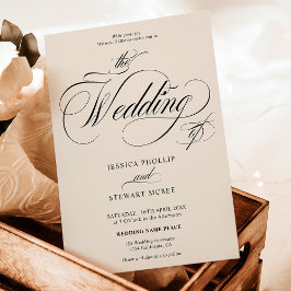 Convite Vitória Chic tudo em um casamento de caligrafia