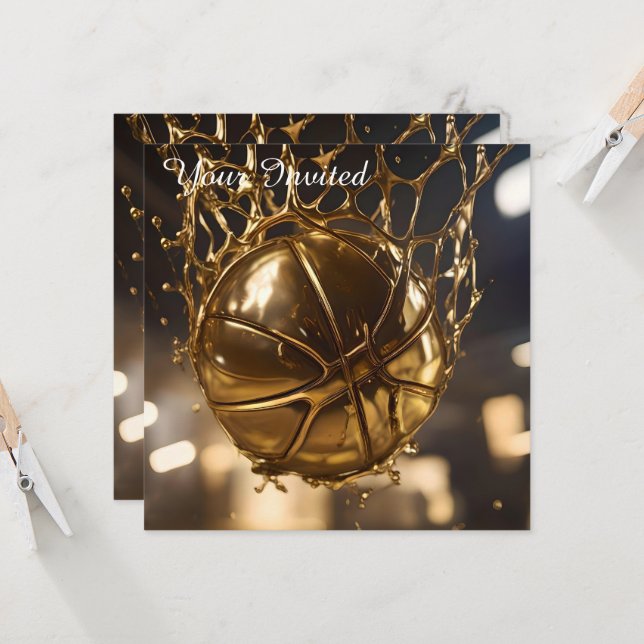 Convite "Vitória do Ouro: Netball é capturado em uma rede  (Frente/Verso In Situ)