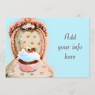 Convite Vitoriano ao Cupcake do Tea Party