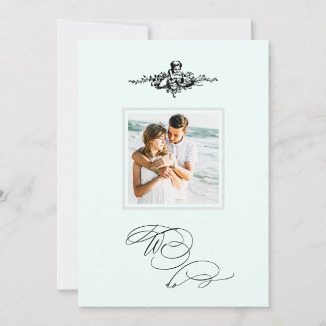 Convite *~* Vitoriano Cherub FOTO QR AR6 Casamento RSVP (Frente)