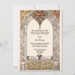 Convite Vitoriano Era Art Nouveau Grapevine por Anton Sede