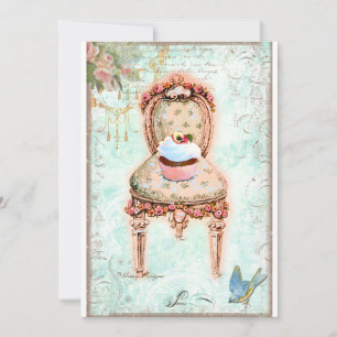 Convite Vitoriano Francês Cupcake