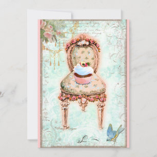 Convite Vitoriano Francês Cupcake