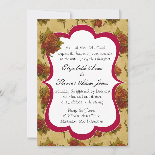 Convite vitoriano para casamento de Rosa (Frente)