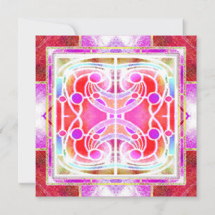 Convite Vitral da Catedral em Rosa e Laranja