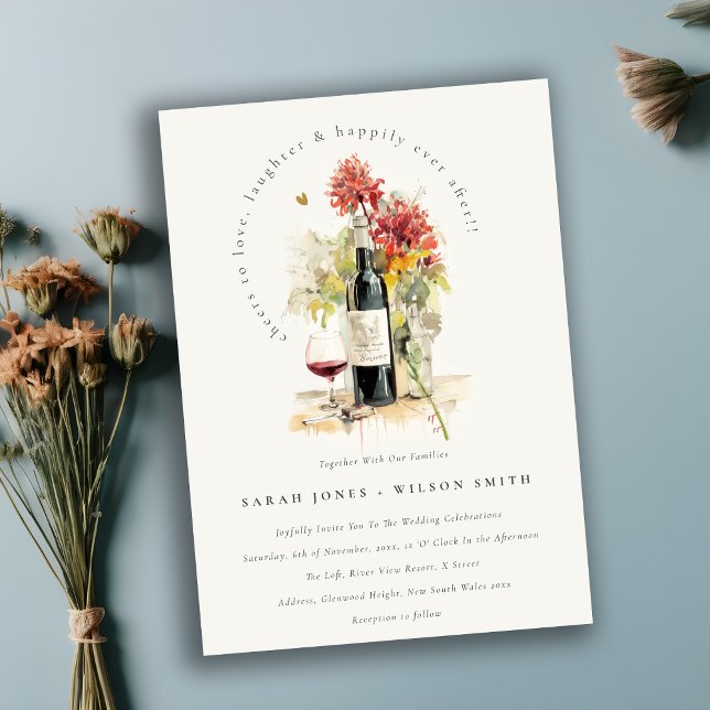 Convite Viva, Casamento Floral Amarelo Vermelho (Criador carregado)