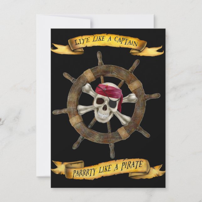 CONVITE VIVA COMO UM CAPITÃO, PARTE COMO UM PIRATA (Frente)
