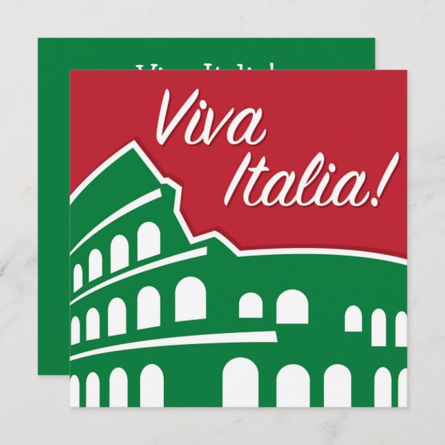 Convite Viva Italia Patriótica Itália Personalizável (Frente/Verso)