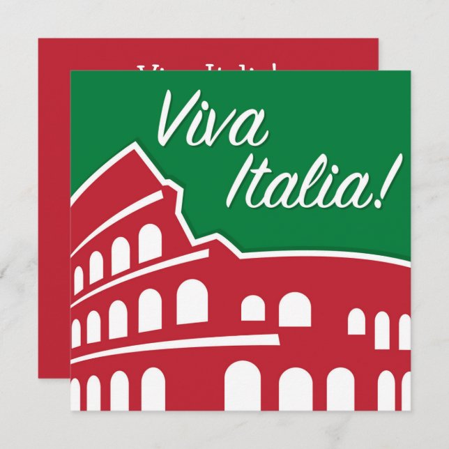 Convite Viva Italia Patriótica Itália Personalizável (Frente/Verso)