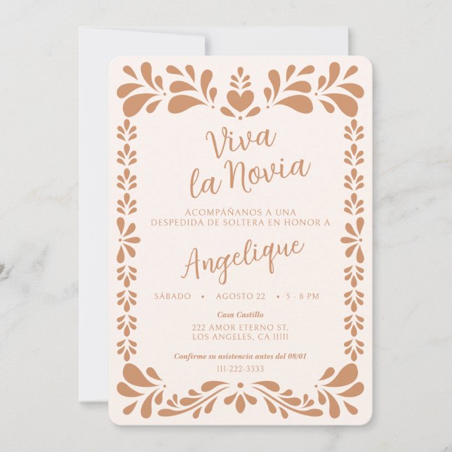 Convite Viva La Novia Despedida de Solteira (Frente)