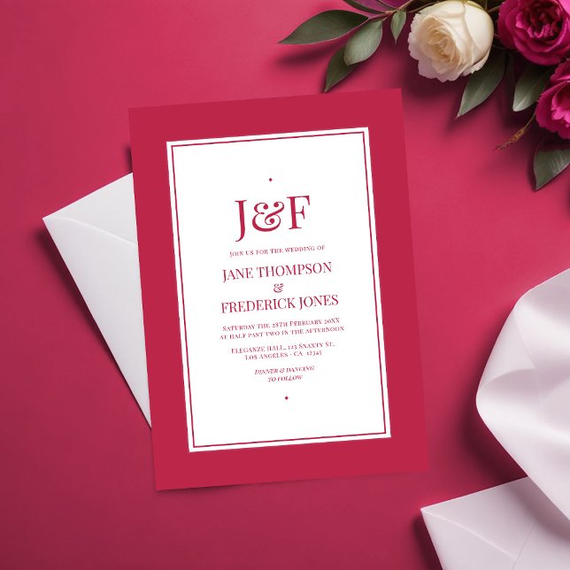 Convite Viva Magenta Wedding (Viva Magenta Wedding Invitation)