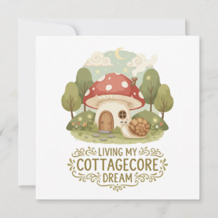 Convite Vivendo meu Sonho Cottagecore   Cogumelo Mágico Fo