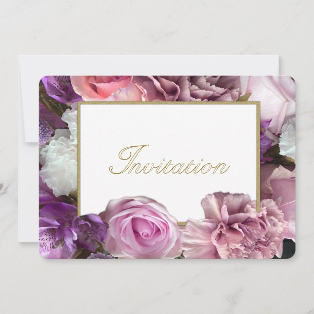 Convite Vivid Orchid Birthday Party Invitation (Frente)
