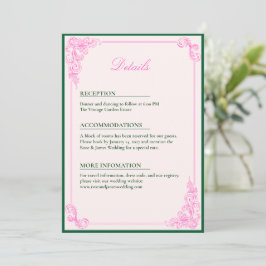 Convite Vivid Pink Y2K Anime Gothic Cat Wedding Details
