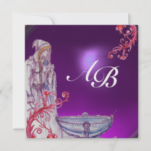 Convite VIVIEN MONOGRAM ametista roxo gelo
