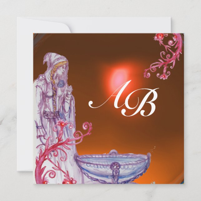 Convite VIVIEN MONOGRAM orange topaz (Frente)