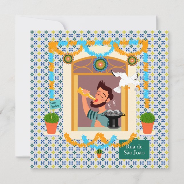 Convite Vizinho da Festa Português do santo John Português (Frente)