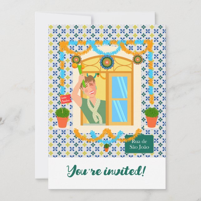 Convite Vizinho da Festa Português do santo John Português (Frente)