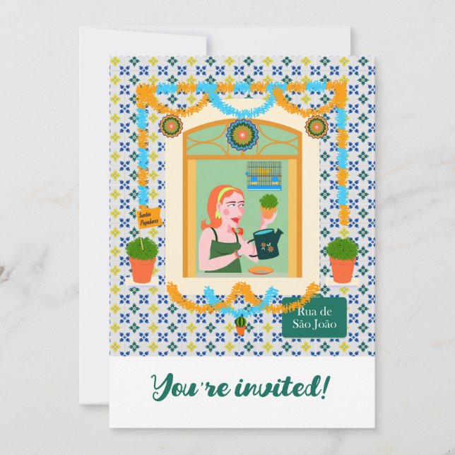 Convite Vizinho da Festa Português do santo John Português (Frente)