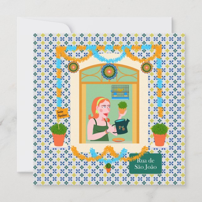 Convite Vizinho da Festa Português do santo John Português (Frente)