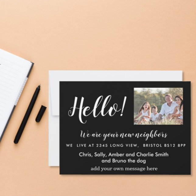 Convite Vizinho de Olá Editável, Novo Endereço, introdução (Criador carregado)