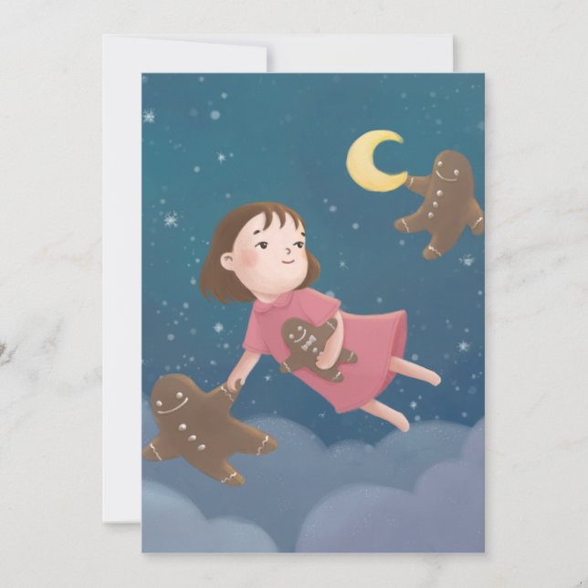 Convite Voando com Sonho de Biscoitos Gingerpão (Frente)