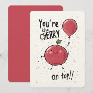 Convite Você é a Cherry em cima! Uma saudação de anivers