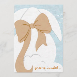 Convite Você é coelho branco convidado com Brown que o