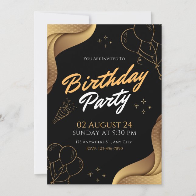 Convite "Você é Convidado para uma Bash de Aniversário!" (Frente)
