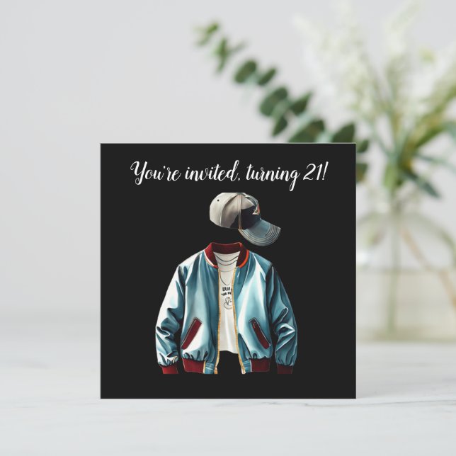 Convite Você é convidado, Turning 21! (Em pé/Frente)