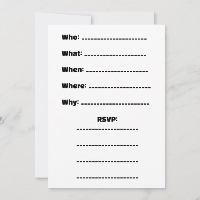 Convite "Você é convidado. Você vem ou não?" (Verso)