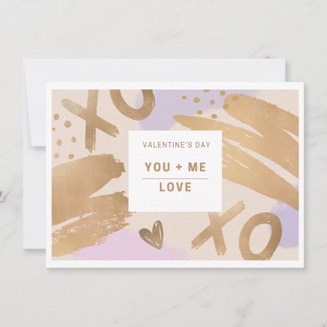 Convite Você e eu amamos o Dia de os namorados XOXO (Frente)