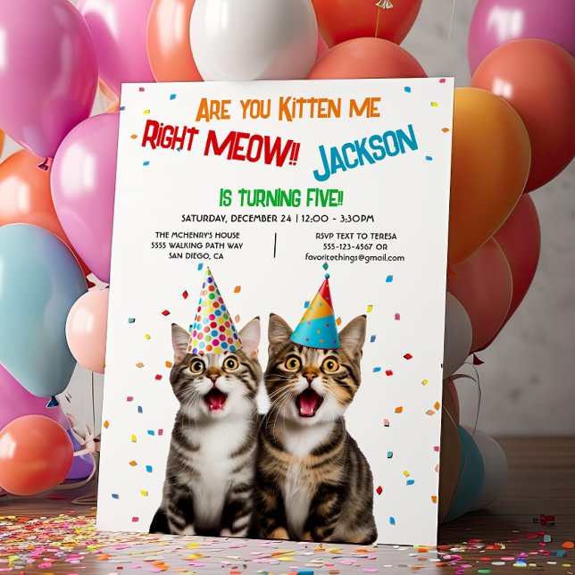 Convite Você é Kitty, eu sou o Meow Festa de aniversário 2 (Criador carregado)