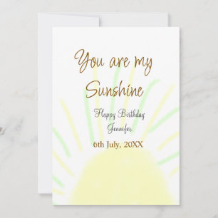Convite Você é meu aniversário de pastel amarelo sunshine