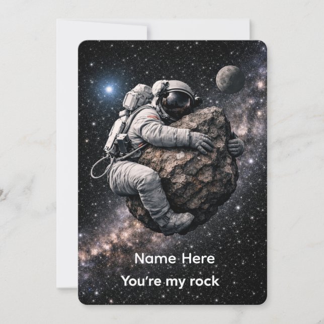 Convite Você é meu Astronauta Divertido do Espaço Amor  (Frente)