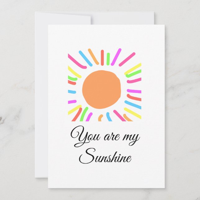 Convite você é meu raio solar amarelo alaranjado raios sol (Frente)