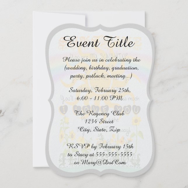 Convite Você É Meu Sol (Frente)