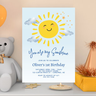 Convite Você É Meu Sol Menino Aniversário de 1 Ano