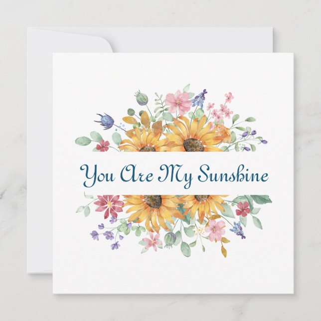 Convite Você é minha citação de Sunshine e Sunflower (Frente)