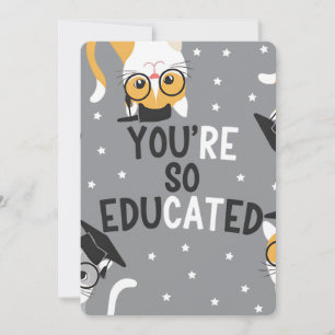 Convite Você É Muito Educado Formatura de Gato Divertido