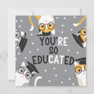 Convite Você É Muito Educado Formatura de Gato Divertido