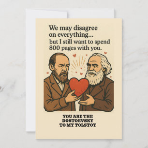 Convite Você é o Dostoyevsky ao meu Namorados Tolstoy