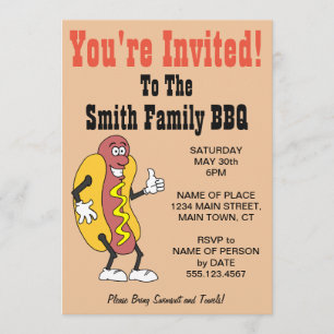 Convite Você é um desenho animado de cachorro quente com