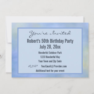 Convite Você é um Evento Amarelo Abstrato Azul Casual Conv