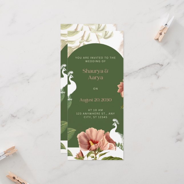 Convite #Você éConvidadoParaCasamentoDeShaurya&AaryaConvit (Frente/Verso In Situ)