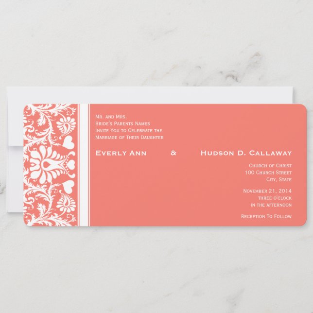 Convite Você escolhe a cor - mostrada como Casamento tema  (Frente)