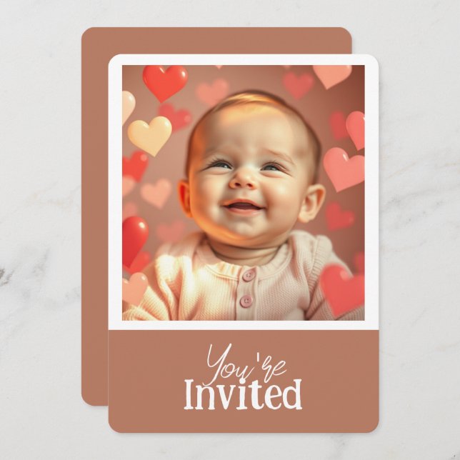 Convite Você está convidado Adicionar foto e texto ao conv (Frente/Verso)