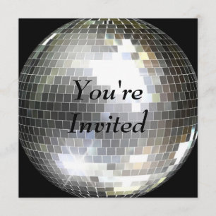 Convite Você está convidado - Bola de Discoteca