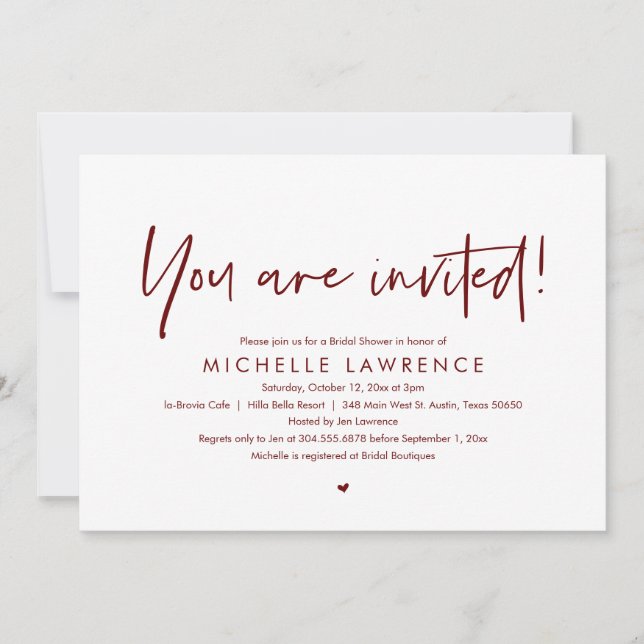 Convite Você está convidado, Chá de panela casual moderno  (Frente)