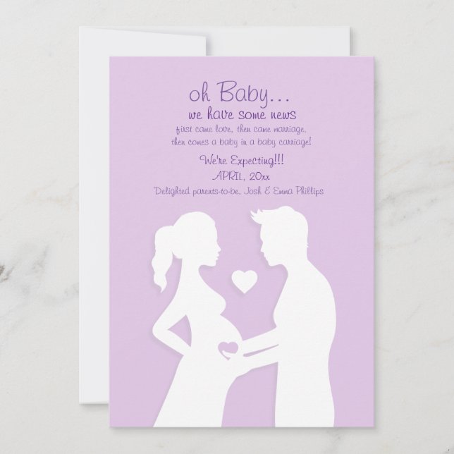 Convite Você + Eu = Três Anúncios de Gravidez (Frente)